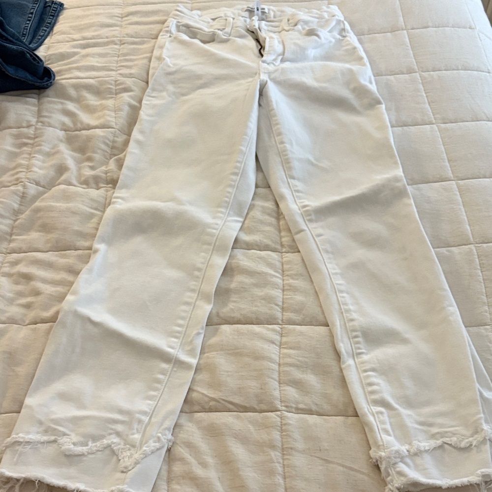 Good American Ivory Straight Leg Jeans